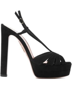 Aquazzura Aimée Suede Sandals - Black