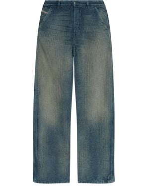 DIESEL D-Phant-Chino mit Fischgrätenmuster - Blau