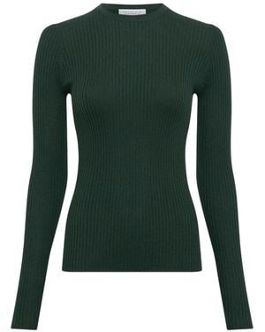 Gabriela Hearst Browning Ribbed-Knit T-Shirt - Green