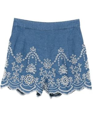 MC2 Saint Barth Embroidered Shorts - Blue