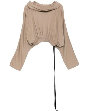 Rick Owens Cropped Hoodie - Naturel