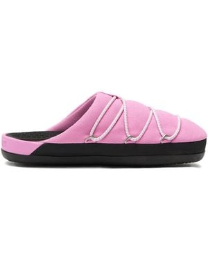Moon Boot Elastic-Band Slippers - Pink