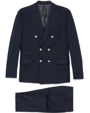 Eleventy Peak-Lapels Suit - Blue