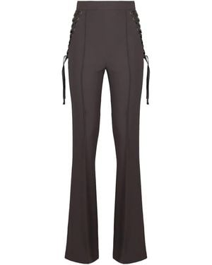 Elisabetta Franchi クレープ フレアパンツ - グレー