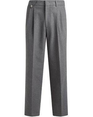 Etro Button Pleated Wool Trousers - Grey