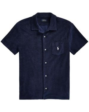 Polo Ralph Lauren T-Shirt Aus Frottee Mit Logo-Stickerei - Blau