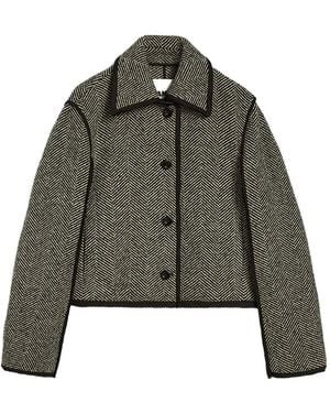 Jil Sander Herringbone Jacket - Green