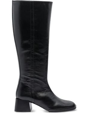 Poeve 50Mm Leather Zip-Detail Boots - Black