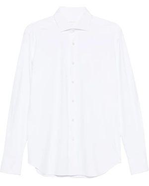 Xacus Long-Sleeve Button-Fastening Shirt - White