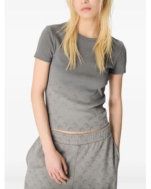 Marine Serre Faded Moon Jersey Baby Fit T-Shirt - Gray