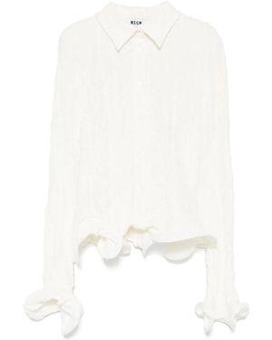 MSGM Textured-Finish Shirt - White