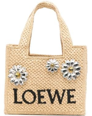 Loewe X Paula's Ibiza Mini Crystal-Embellished Tote Bag - Natural