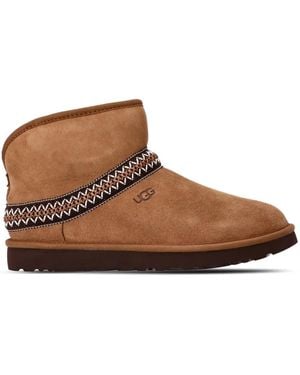 UGG "Classic Mini Crescent" Ankle Boots - Brown