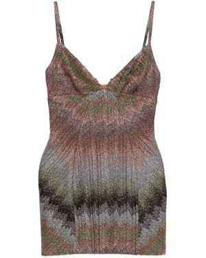 Missoni Sleeveless Chevron-Pattern Mini Dress - Brown