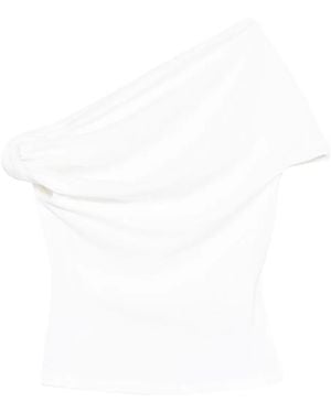 Paris Georgia Basics Ida One-Shoulder Draped Top - White