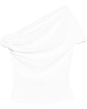 Paris Georgia Basics Ida One-Shoulder Draped Top - White