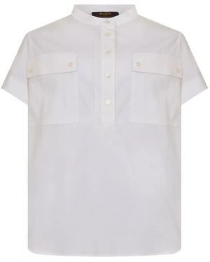 Moorer Short-Sleeve Blouse - White