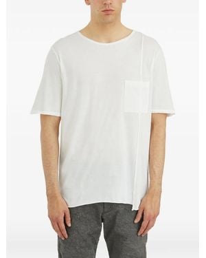 Daub Cotton With Pocket T-Shirt - White