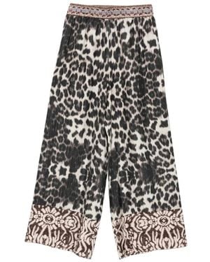Pierre Louis Mascia Leopard-Print Palazzo Trousers - White