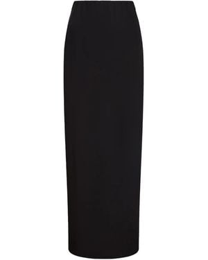 12 STOREEZ Side-Slit Maxi Skirt - Black