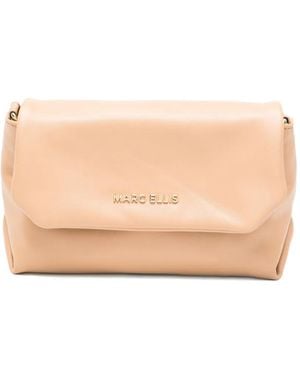 Marc Ellis Elodie Logo-Plaque Chain-Link Shoulder Bag - Natural