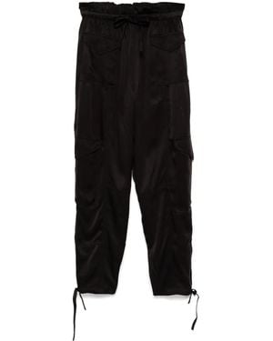 Ganni Washed Satin Trousers - Black