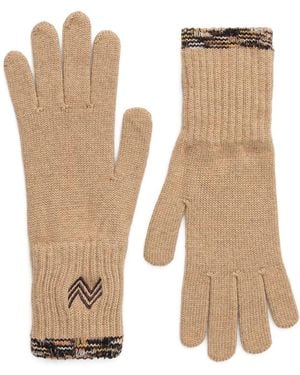 Missoni Logo-Embroidered Gloves - Natural