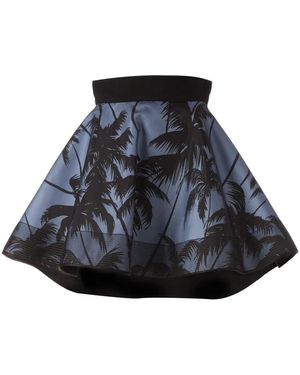 Fausto Puglisi Palm Tree Print Flared Skirt - Blue