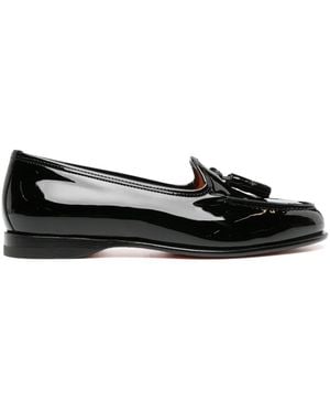 Santoni Andrea Patent-Leather Loafers - Black