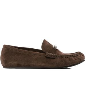 Casadei C-Chain Suede Loafers - Brown