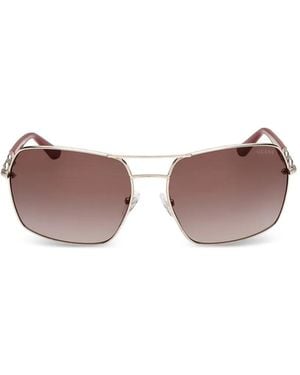 GUESS EYEWEAR Chain-Link Rectangle-Frame Sunglasses - Pink