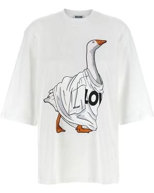 Moschino Goose print crewneck t-shirt - Blanco