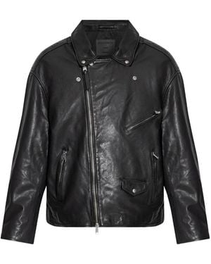 AllSaints Zip-Up Biker Jacket - Black
