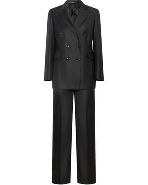 Franzese Collection Lady Diana Double-Breasted Suit - Black