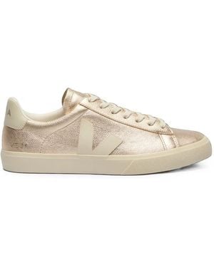 Veja Campo Pierre Metallic Calf Leather Trainers - White