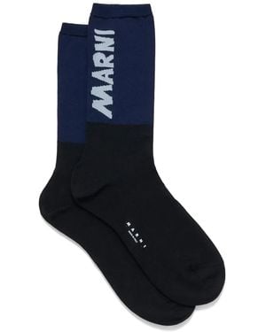 Marni Socken Mit Logo - Blau