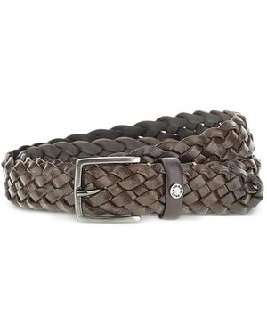 Paul & Shark Braided Leather Belt - Grey