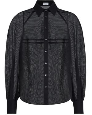 Brunello Cucinelli Monili Cotton Shirt - Black