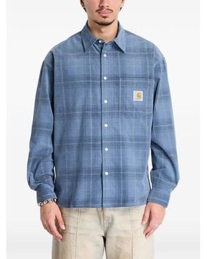 Carhartt L/S Wilber Plaid Pocket Shirt - Blue