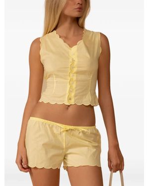 Montce Top Corto Sunshine Festoneado - Amarillo