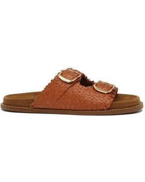 Pennyblack Buckle-Detail Flat Sandals - Brown
