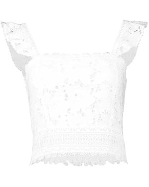 Temptation Positano Elsa Eyelet-Embroidered Ruffled Blouse - White