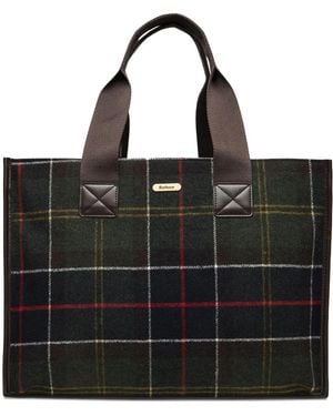 Barbour チェック トートバッグ - ブラック