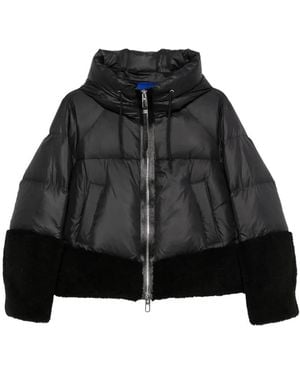 DUNO Hooded Faux-Fur Trim Jacket - Black