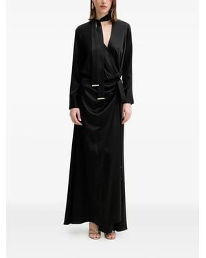 Marciano Linda Tie-Detail Wrap Maxi Dress - Black