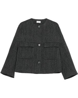 P.A.R.O.S.H. Button-Fastening Patch-Pocket Jacket - Black