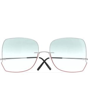 Silhouette Titan Minimal Art Stellar Butterfly-Frame Sunglasses - White