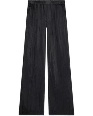Courreges Pantalon Fuselé À Effet Froissé - Black