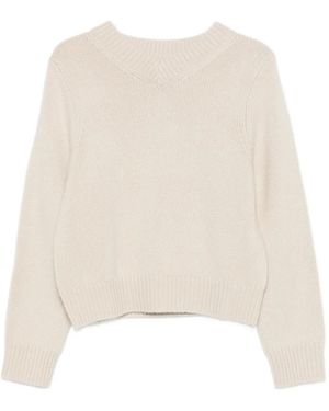 Soft Goat チャンキーニット Vネックセーター - ホワイト