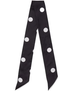 Hai Polka-Dot Skinny Scarf - Black